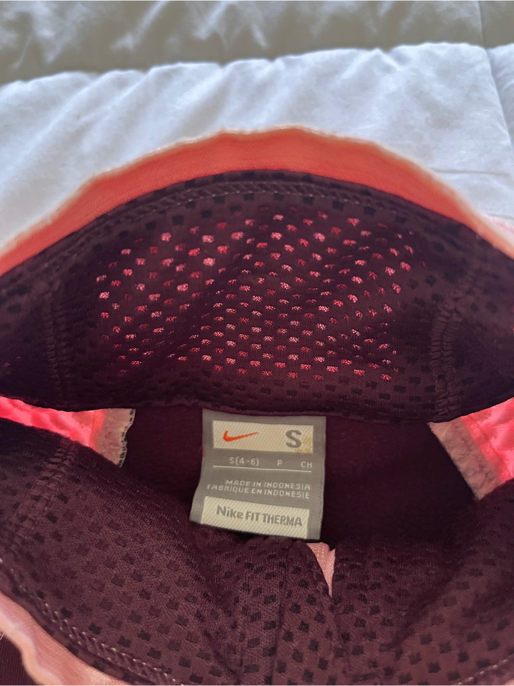 Nike Women's Pink and Burgundy Panelled Zip-Up Bomber Jacket - Picture 3 of 3